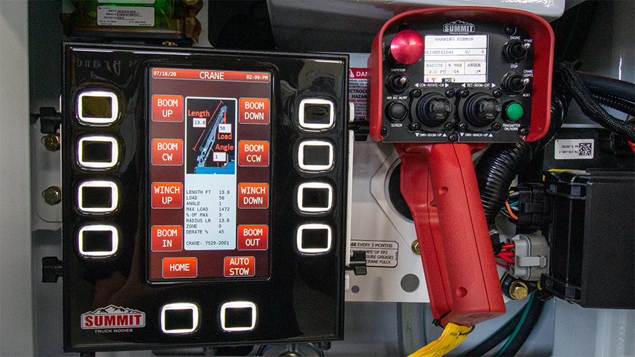 summit service truck cranes controls system with LMI data