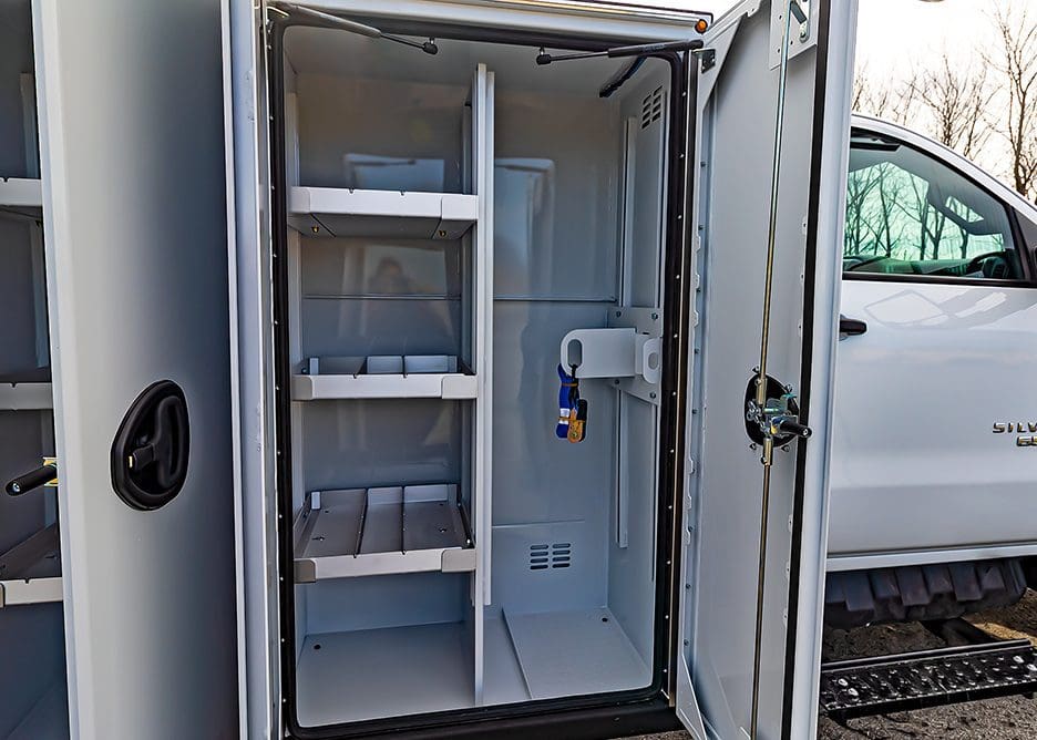 service truck torch bottle storage