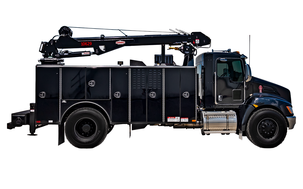 Summit 10 Series service truck bodies with 10 K crane