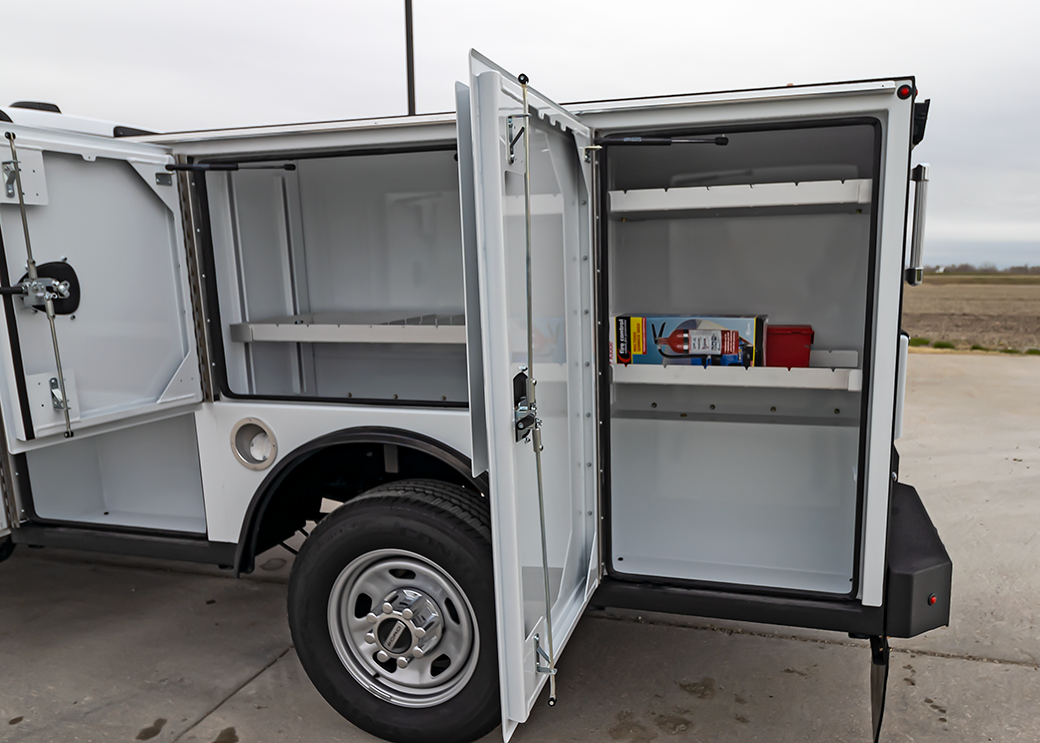 adjustable aluminum shelves for service truck
