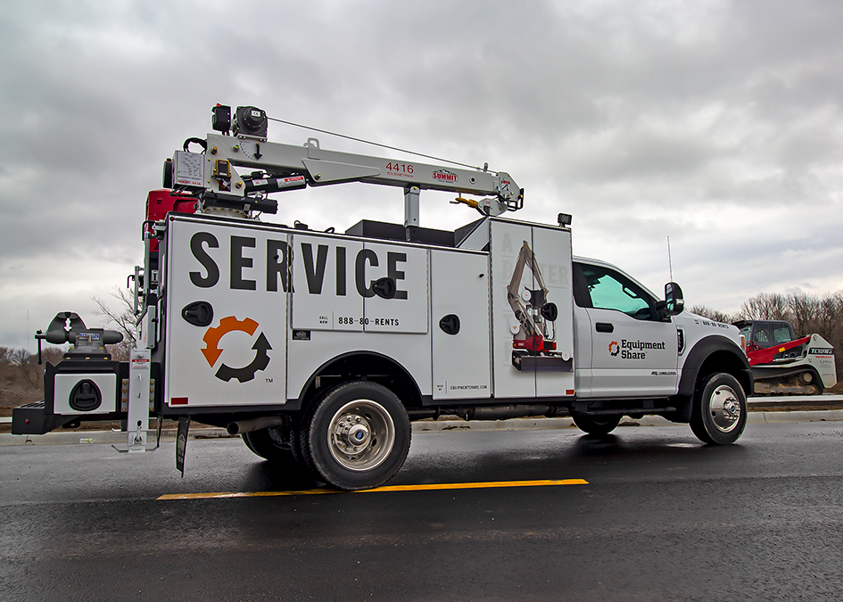 service truck for equipment rental company