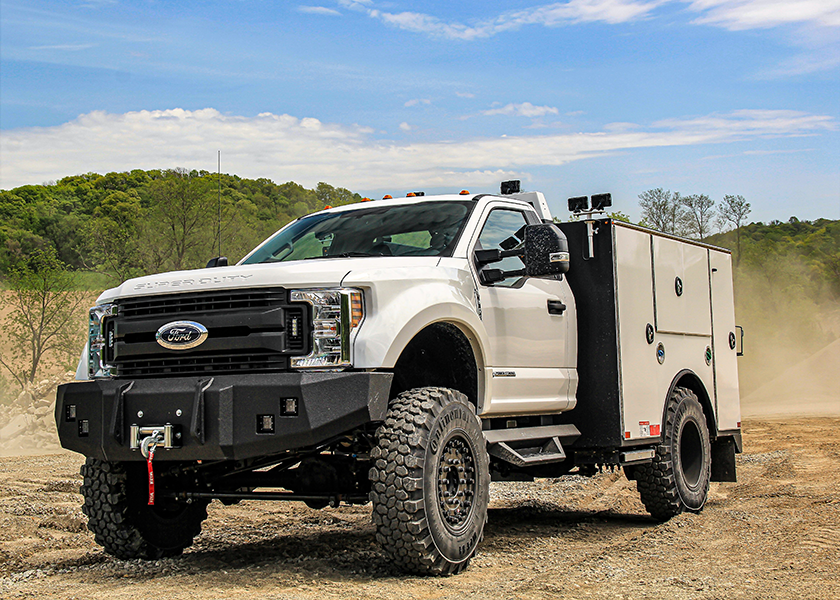 custom 4x4 service truck for the aggregate industry