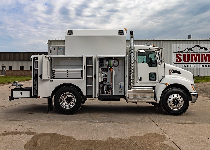 exterior compartments for canopy truck