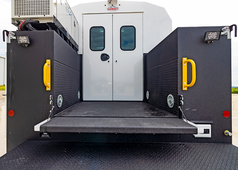 double door access for canopy truck