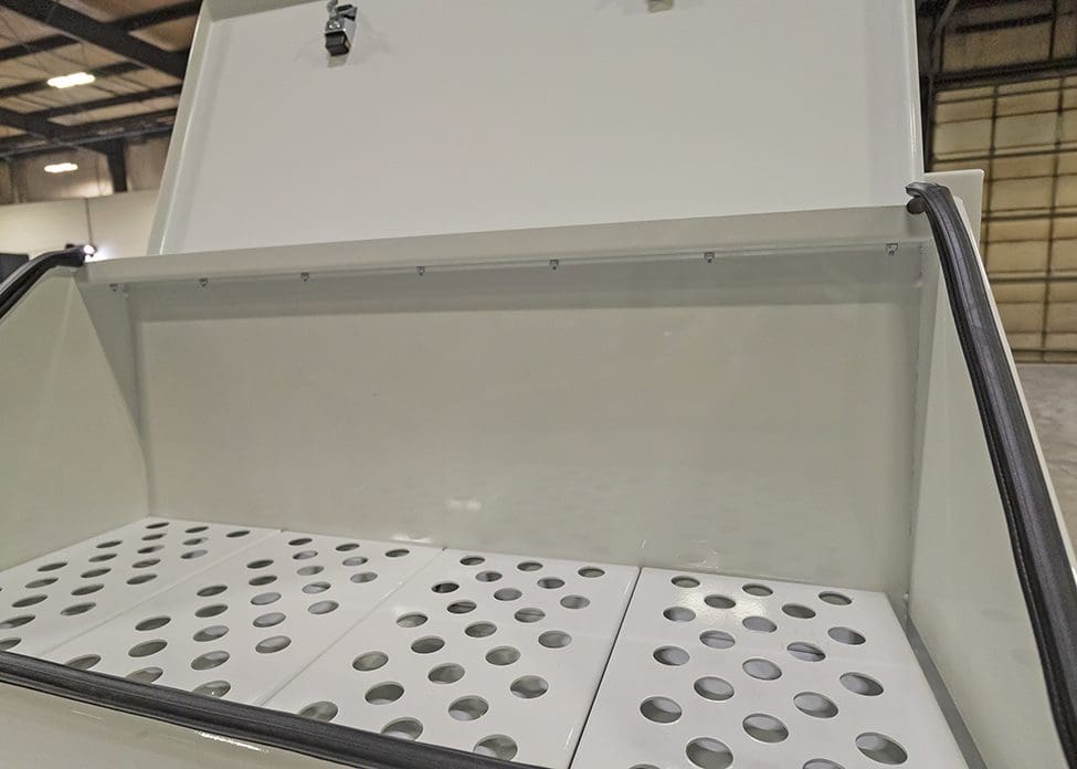 used oil filter storage with drain