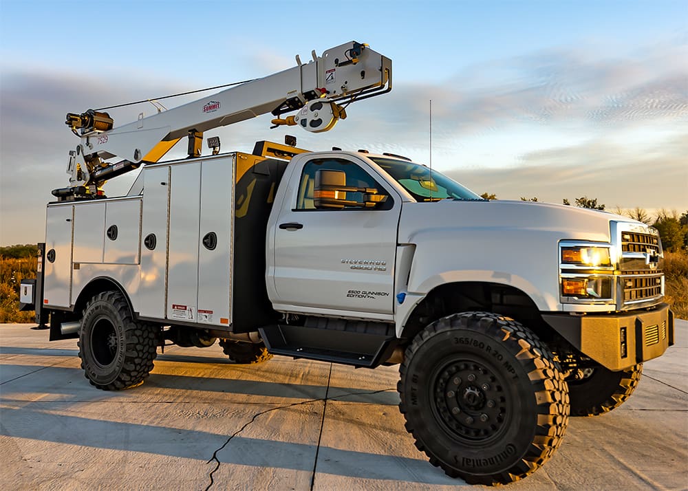 7 Series Gunnison service truck at the oil show in odessa texas